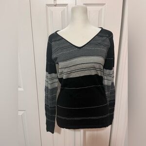 Smartwool Sulawesi Merino Wool Sweater Black/Grey/White Block Size Small